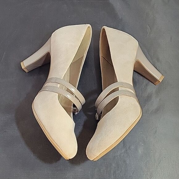 GIANI BERNINI MEMORY FOAM SUEDE ROUND TOE MARY JANE PUMP SHOES - Picture 11 of 16